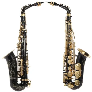 Eb Alto Saxophone – Black & Gold Engraved Model