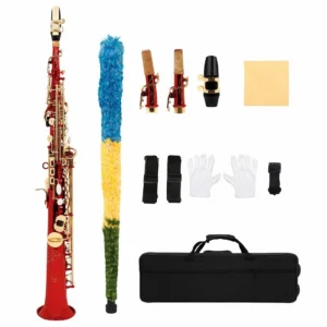 Colorful Straight Soprano Saxophone in B♭ – Full Accessory Set